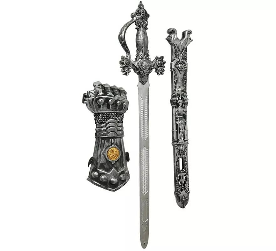 Translation missing: de.Kit Caballero Medieval: Espada de 65 cm y Guantelete