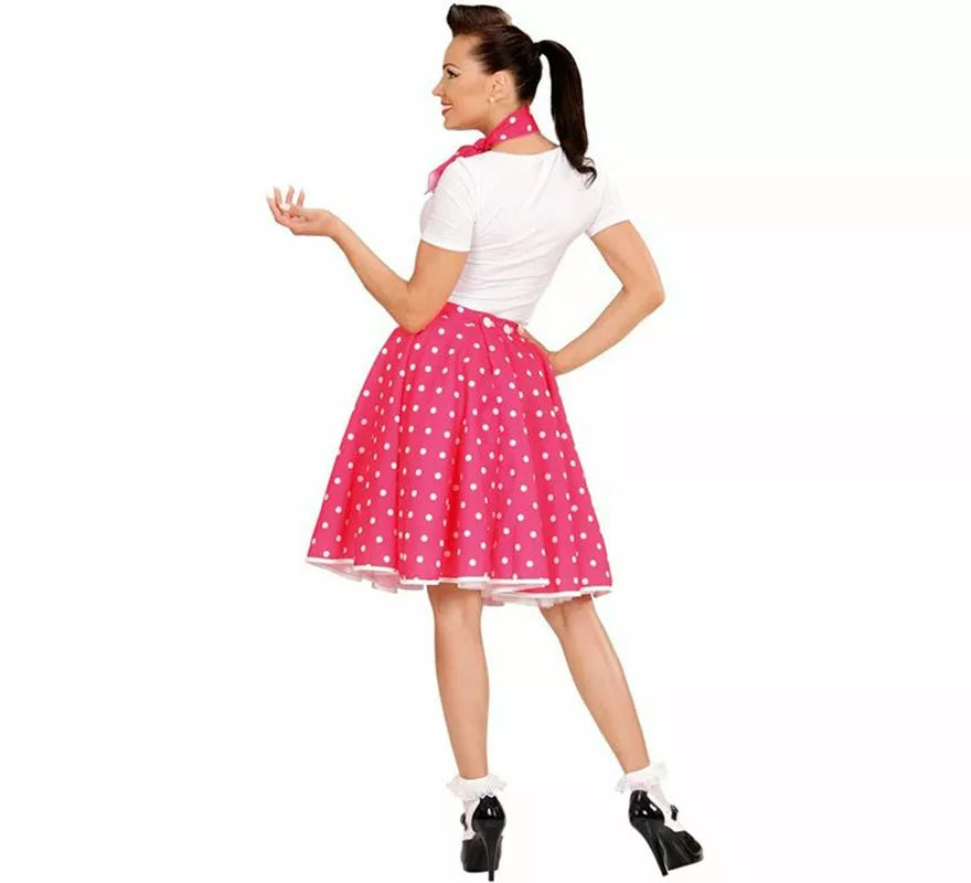 Translation missing: de.Kit Chica Pin Up Años 50 rosa para mujer: falda y pañuelo