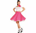 Kit Chica Pin Up Años 50 rosa para mujer: falda y pañuelo