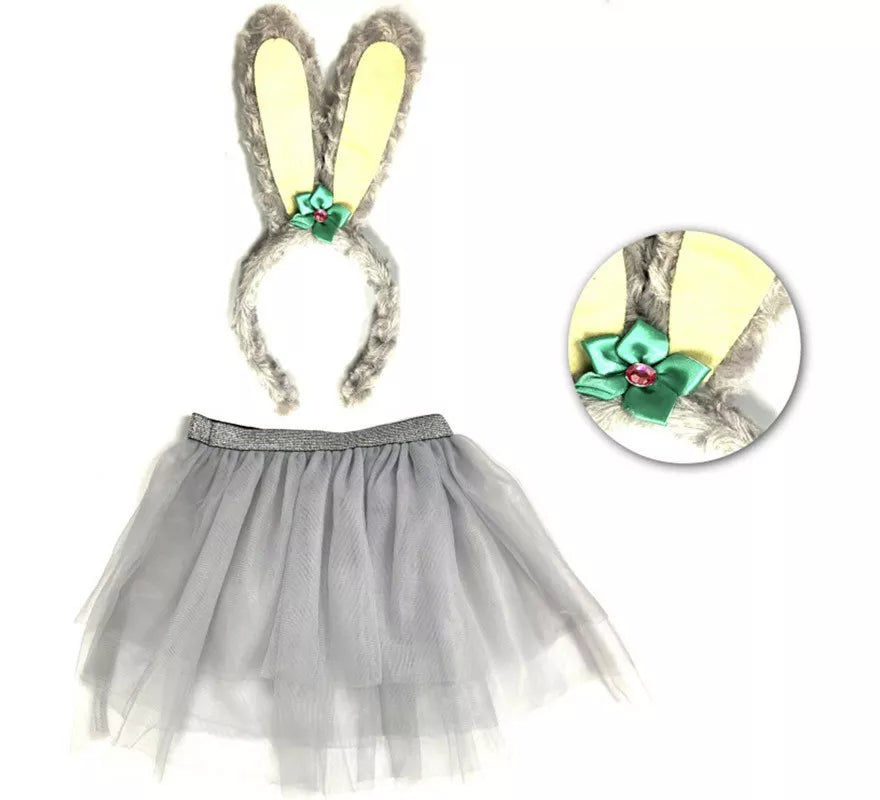 Translation missing: de.Kit Conejita Gris Infantil: Tutú y Diadema