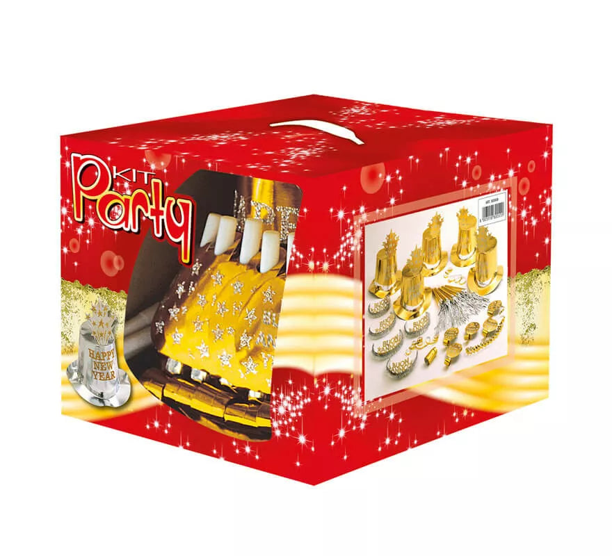 Translation missing: de.Kit Cotillón Buon Anno Dorado para 10 personas