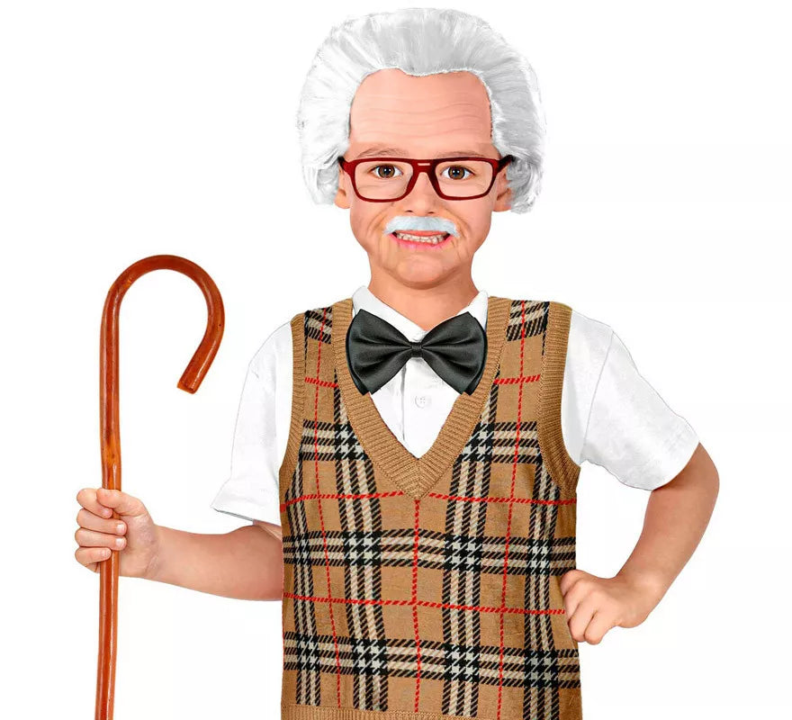 Translation missing: de.Kit de Abuelo Infantil: Casquete con Pelo, Bigote y Gafas