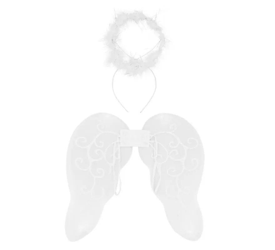 Translation missing: de.Kit de Ángel Blanco Infantil: Diadema y Alas de 45x42 cm