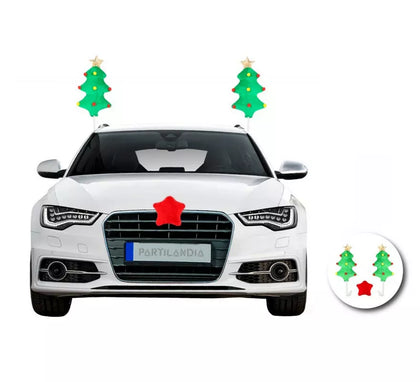 Kit de Árboles de Navidad y estrella de decoración para Coche