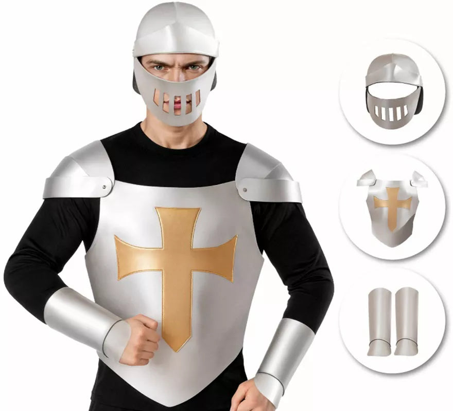 Translation missing: de.Kit de Armadura Medieval plateada para hombre