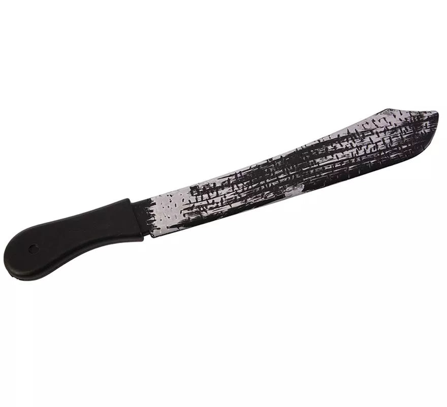 Translation missing: de.Kit de Asesino blanco adulto: Máscara y machete de 18x55 cm