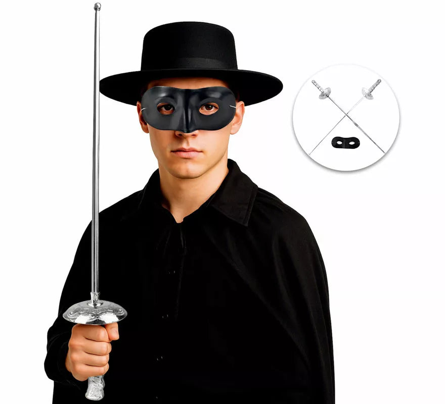 Translation missing: de.Kit de Bandido: Antifaz y 2 Espada de 60x9 cm de plástico
