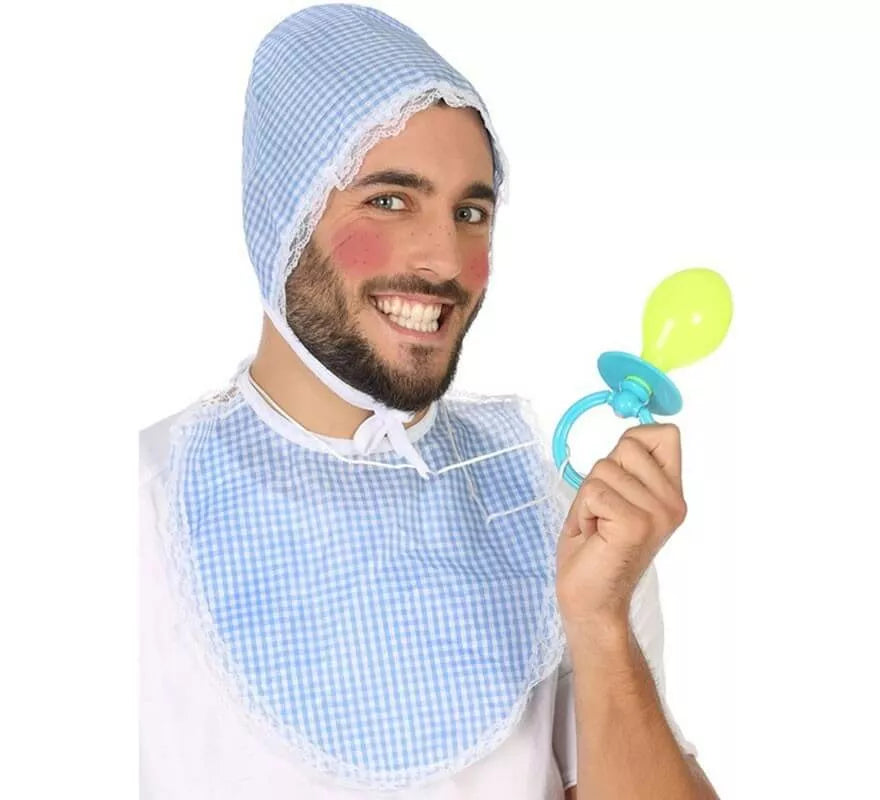 Translation missing: de.Kit de Bebé para Azul: Gorro, Babero y Chupete
