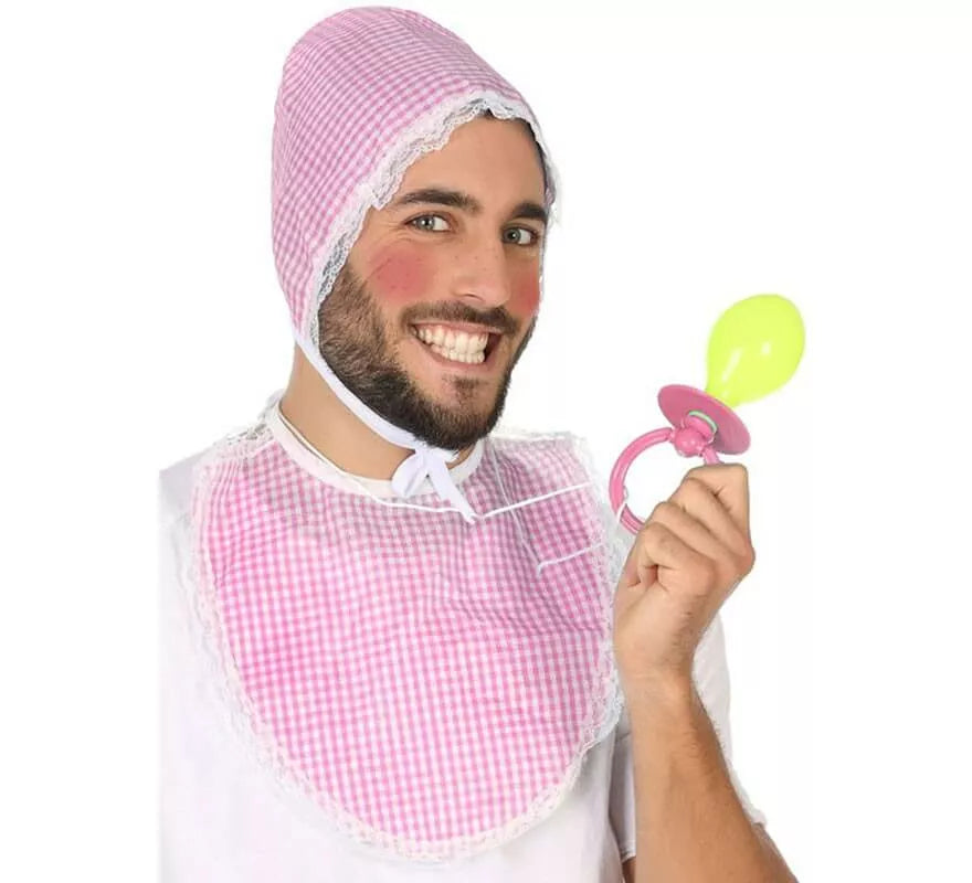 Translation missing: de.Kit de Bebé para Rosa: Gorro, Babero y Chupete