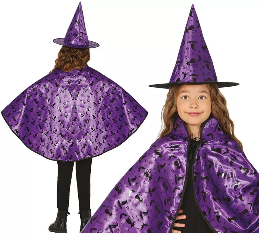 Translation missing: de.Kit de Bruja lila Infantil: Capa y Sombrero