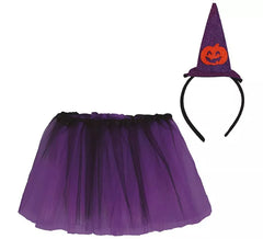 Hexenset für Kinder: Tutu und Stirnband 30 cm