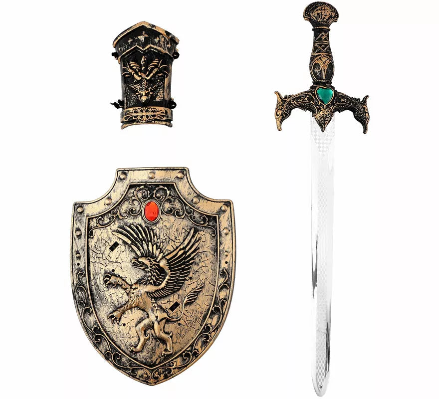 Translation missing: de.Kit de Caballero: Brazalete, Escudo y Espada de 50x13 cm de plástico
