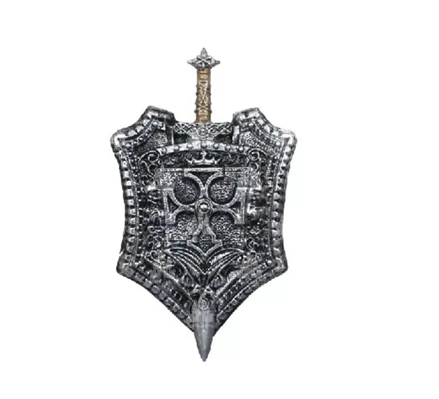Translation missing: de.Kit de Caballero Cruzado: Escudo y Espada de juguete de 46 cm
