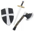 Kit de Caballero Cruzado Infantil: Hacha, Espada y Escudo