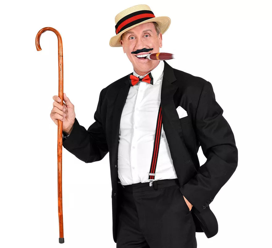 Translation missing: de.Kit de Caballero de los años 20: Sombrero, Tirantes, Pajarita, Puro y Bigote