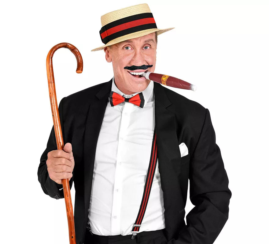 Translation missing: de.Kit de Caballero de los años 20: Sombrero, Tirantes, Pajarita, Puro y Bigote