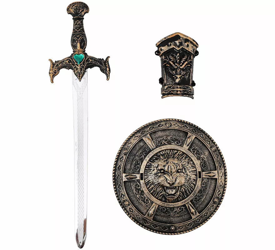 Translation missing: de.Kit de Caballero: Escudo, Brazalete y Espada de 50x13 cm de plástico