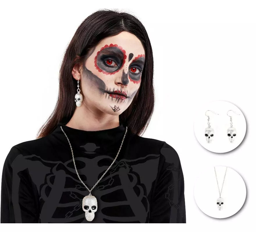 Translation missing: de.Kit de Calavera: Collar y Pendientes