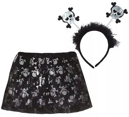 Kit de Calaveras Infantil: Tutú y Diadema 30 cm