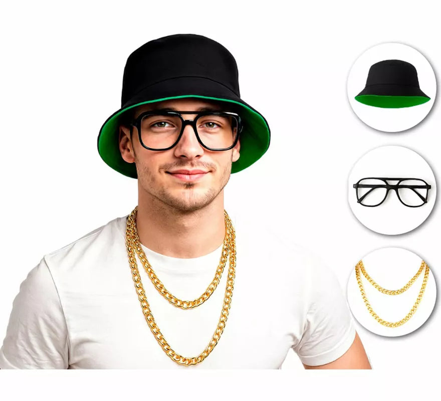 Translation missing: de.Kit de Cantante Hip-hop: Gorro, Gafas y Collar