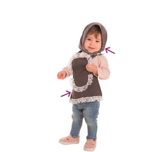Gray Castañera Kit für Baby: Schürze und Taschentuch