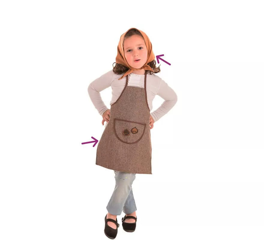 Translation missing: de.Kit de Castañera Otoño para niña: Delantal y Pañuelo