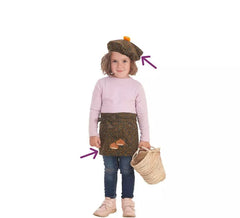 Baby Chestnut Kit: Schürze und Mütze mit Blumen