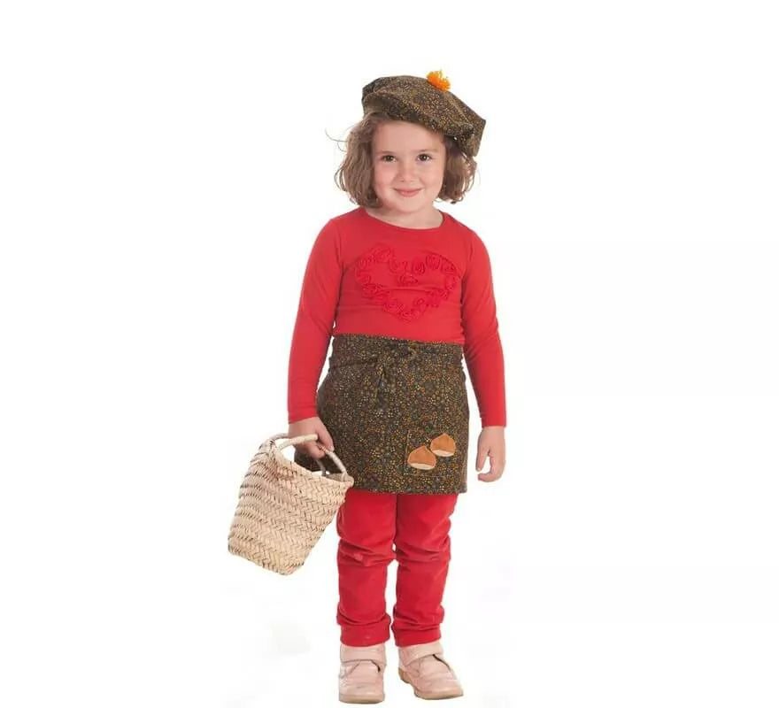 Translation missing: de.Kit de Castañera para niña: Delantal y Gorro con Flores
