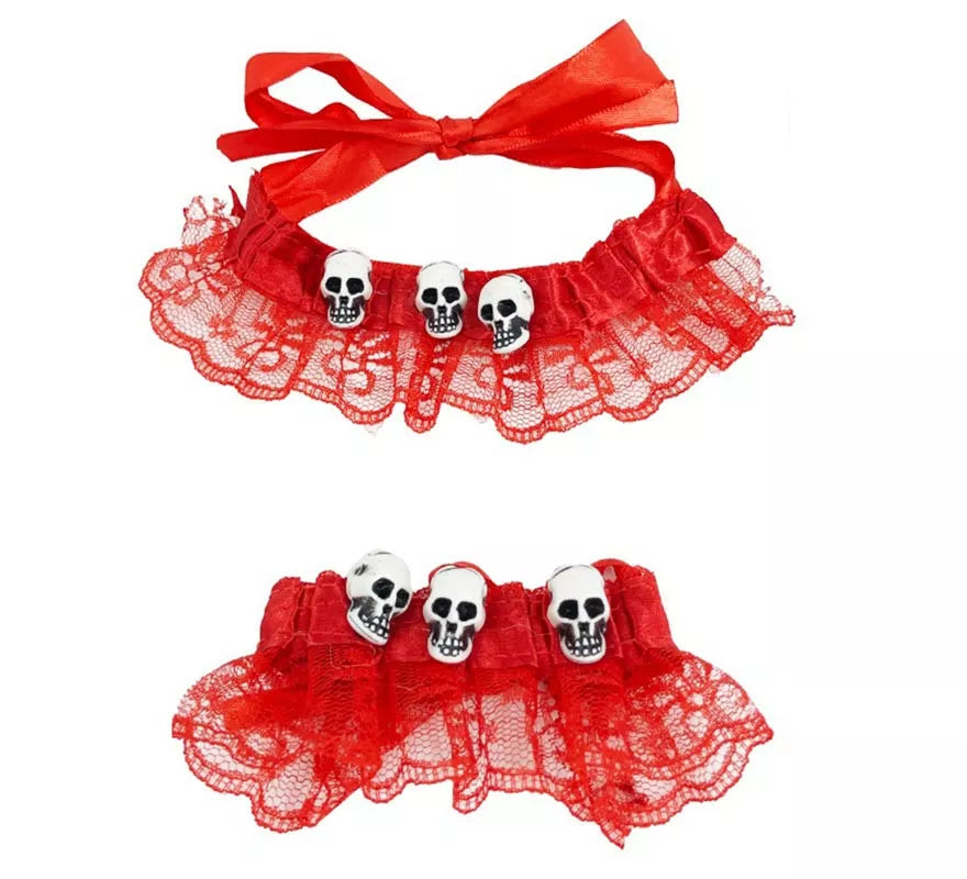Translation missing: de.Kit de Catrina roja: Chóker y Brazalete
