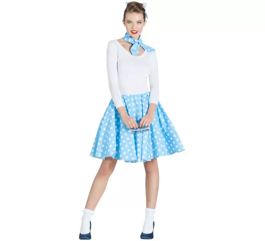 Translation missing: de.Kit de Chica Pin Up Azul para mujer: Falda y Pañuelo