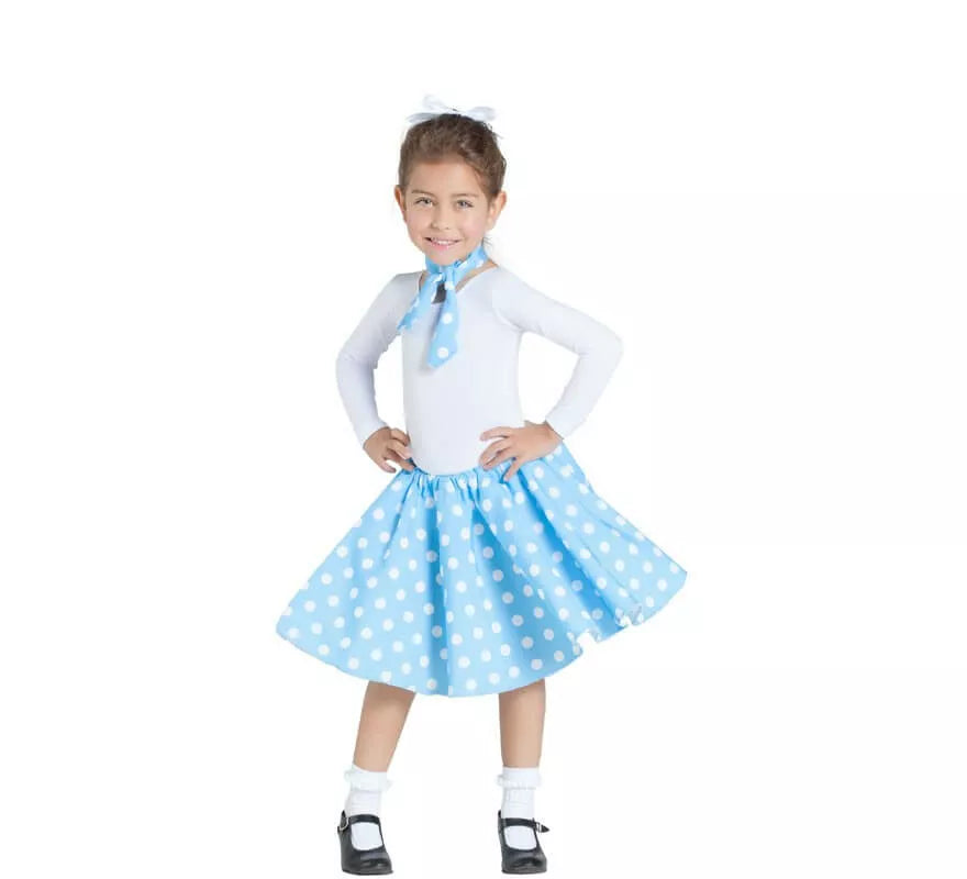 Translation missing: de.Kit de Chica Pin Up Azul para niña: Falda y Pañuelo