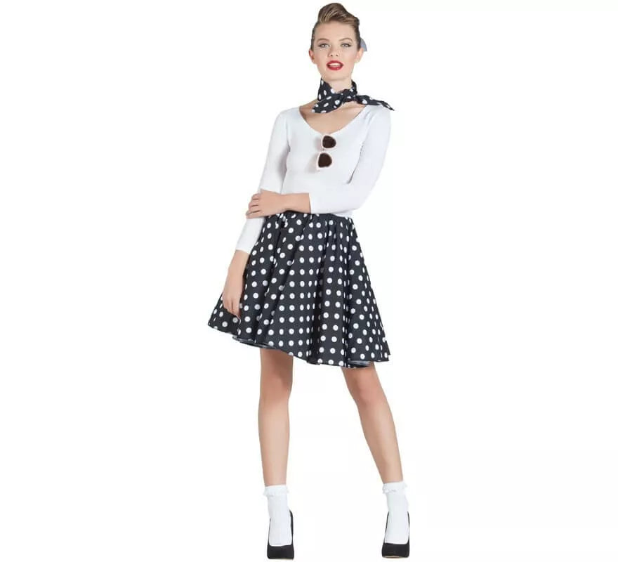 Translation missing: de.Kit de Chica Pin Up Negro para mujer: Falda y Pañuelo