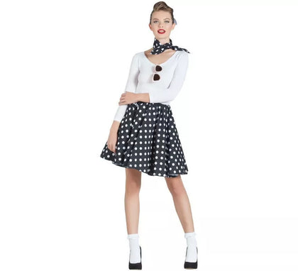 Kit de Chica Pin Up Negro para mujer: Falda y Pañuelo
