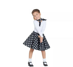 Schwarzes Pin Up Girl Kit für Mädchen: Rock und Schal