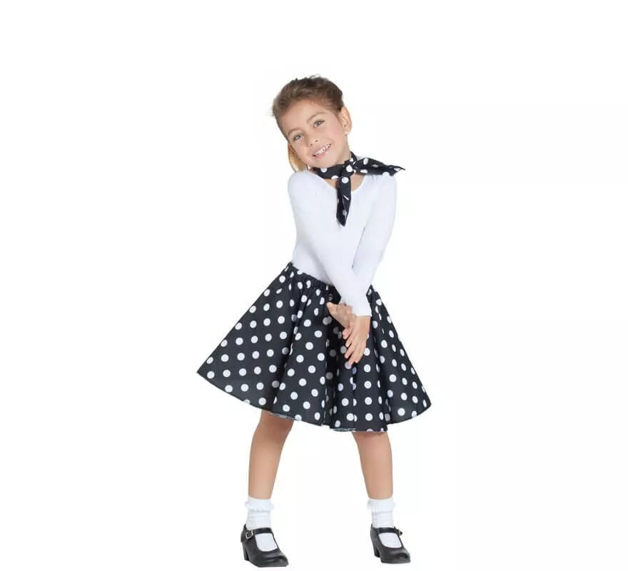 Translation missing: de.Kit de Chica Pin Up Negro para niña: Falda y Pañuelo