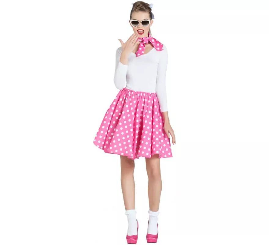 Translation missing: de.Kit de Chica Pin Up Rosa para mujer: Falda y Pañuelo