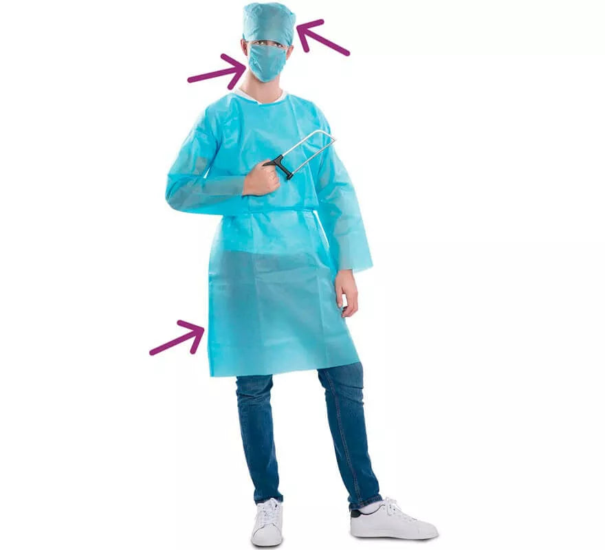 Translation missing: de.Kit de Cirujano: Bata, Mascarilla y Gorro