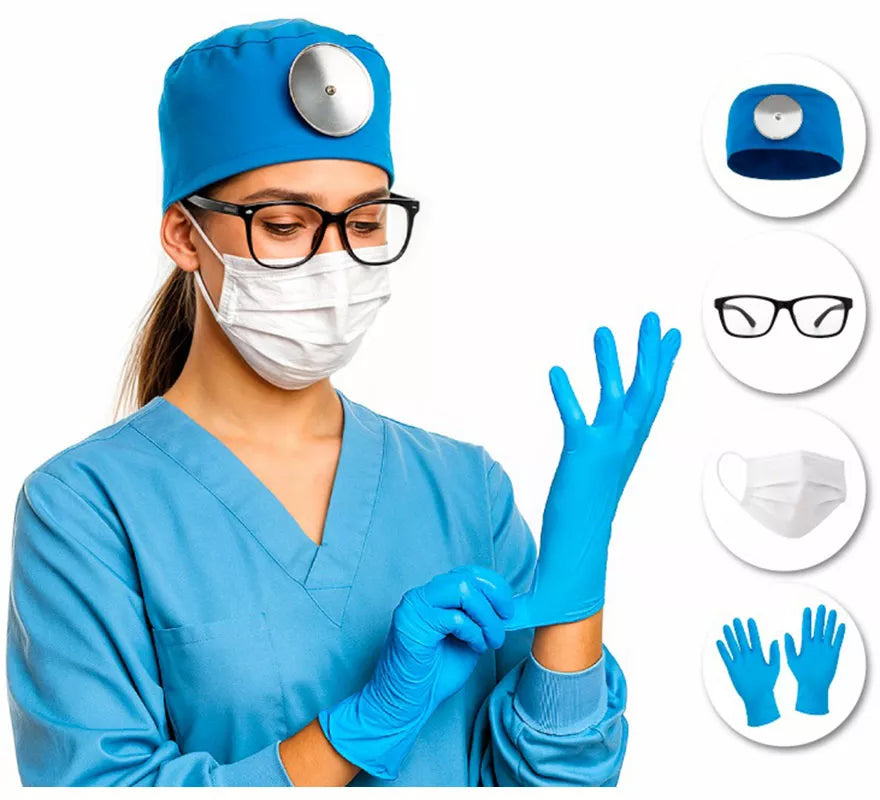 Kit de Cirujano: Gorro, Gafas, Guantes y Mascarilla