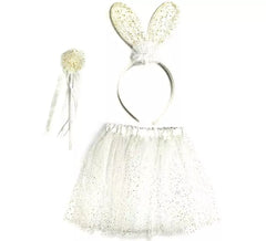 White Rabbit Kit: Tutu, Stirnband und Zauberstab