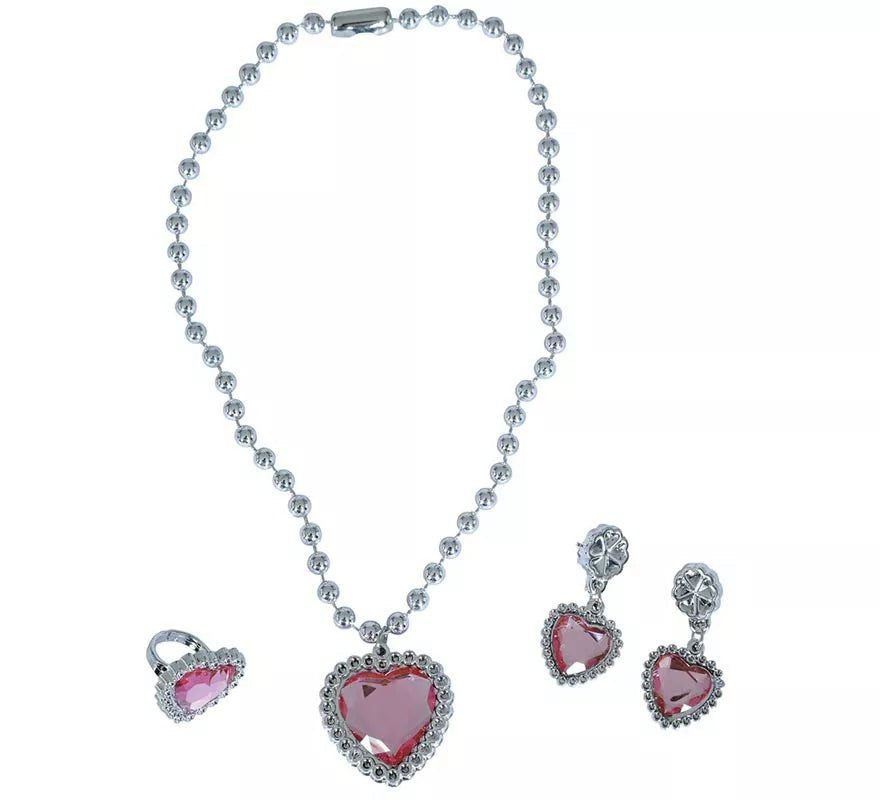 Translation missing: de.Kit de Corazón rosa infantil: Collar, Anillo y Pendientes
