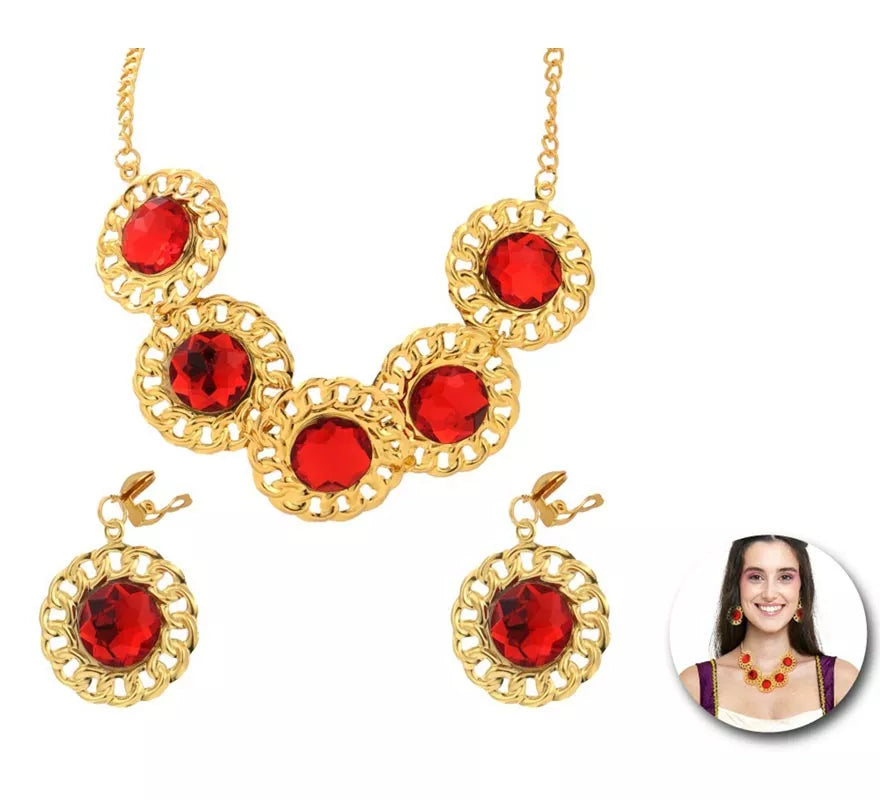 Translation missing: de.Kit de Dama Medieval adulto: 2 Pendientes y Collar