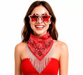Kit de Despedida rojo para mujer: Pañuelo y Gafas
