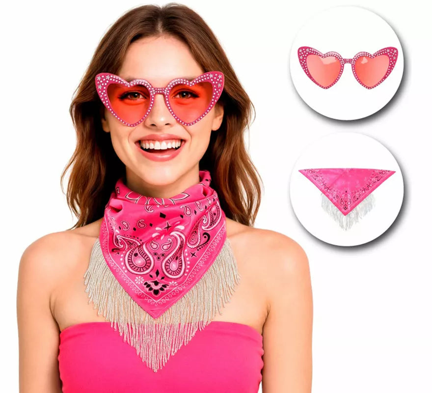 Translation missing: de.Kit de Despedida rosa para mujer: Pañuelo y Gafas