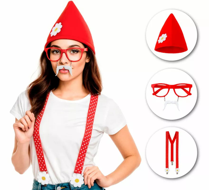 Translation missing: de.Kit de Enanita: Gorro, Gafas con Bigote y Tirantes