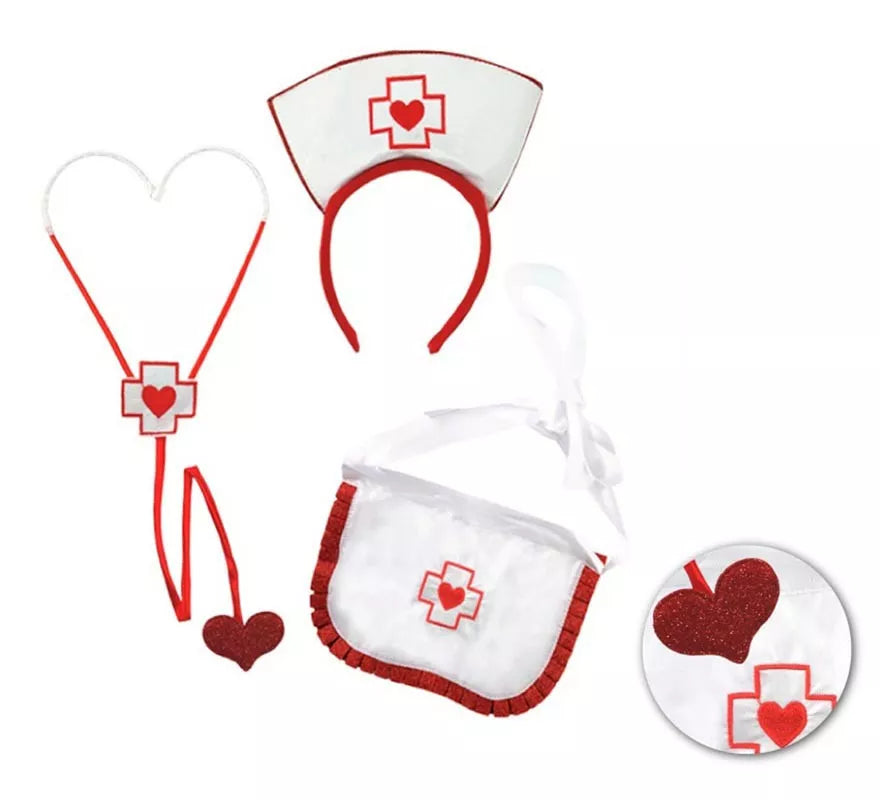 Translation missing: de.Kit de Enfermera adulto: Diadema, Estetoscopio y Delantal