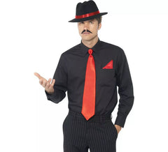 Red Gangster Kit: Hut, Krawatte und Taschentuch