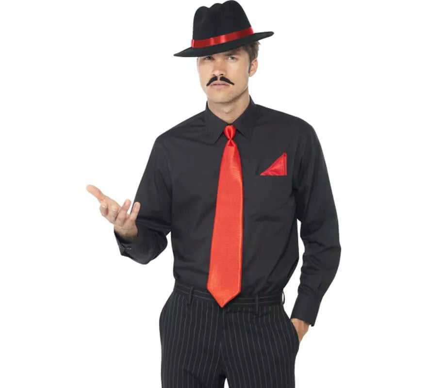 Translation missing: de.Kit de Gánster Rojo: Sombrero, Corbata y Pañuelo