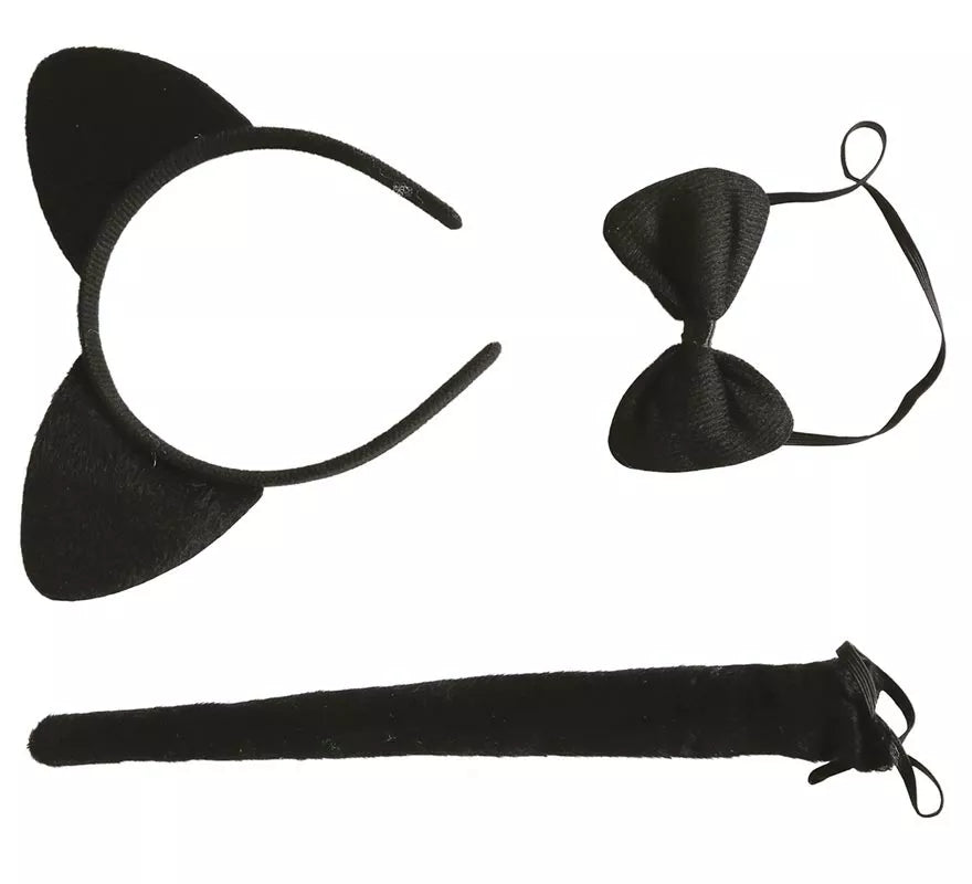 Kit de Gatita: Oreja, Pajarita y Cola