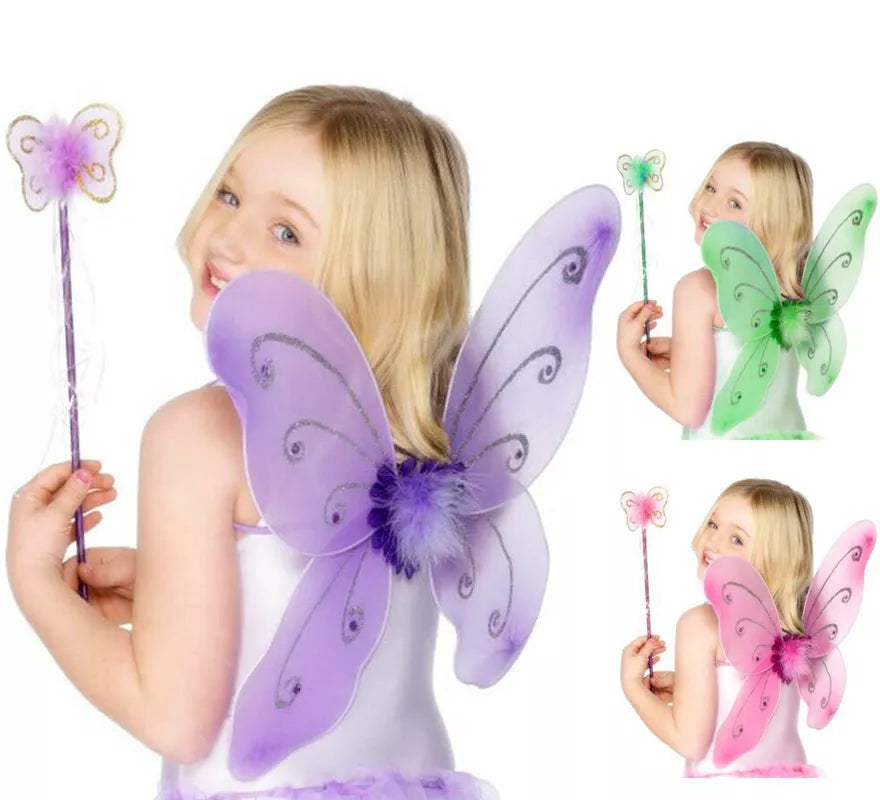 Translation missing: de.Kit de Hada Infantil en varios colores: Alas de mariposa y Varita Mágica