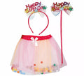 Kit de Happy Birthday infantil: Diadema, varita y falda